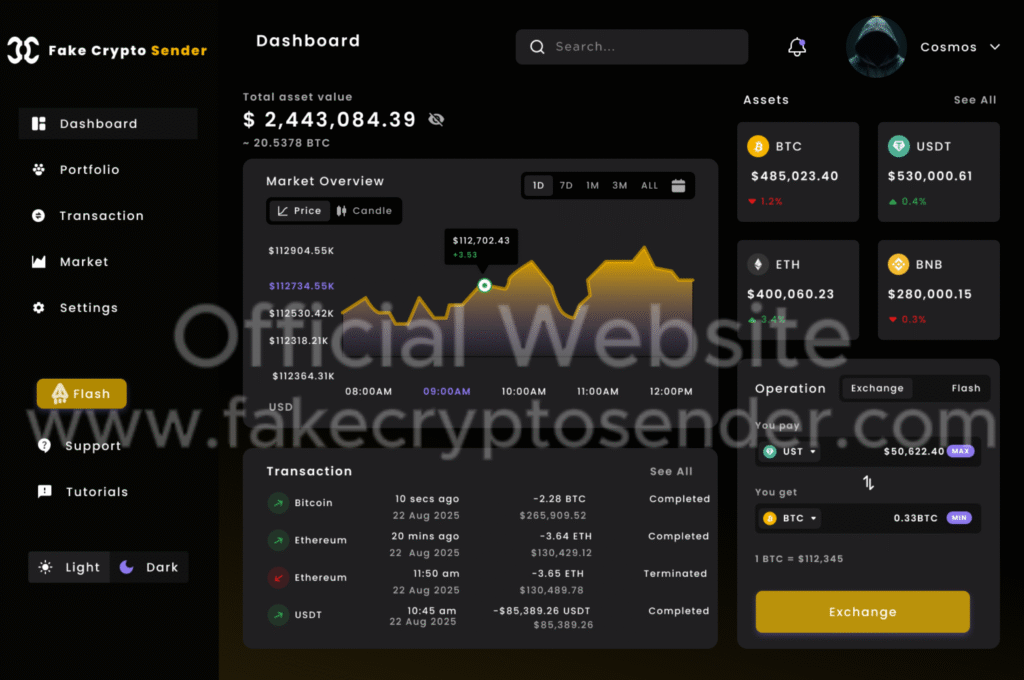 Fake Crypto Sender Software PC
